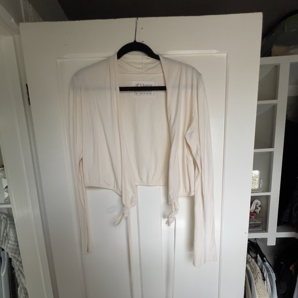 Alabama Chanin Cream Wrap Cardigan